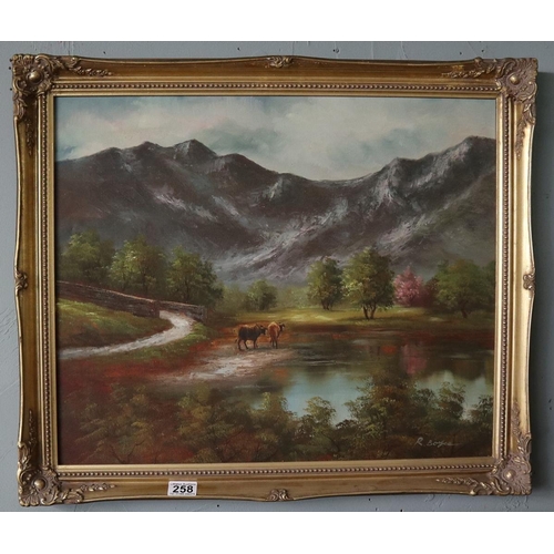 258 - Oil on canvas - Rural scene signed R Boyce