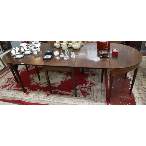 268 - Antique mahogany D End table - Approx size L: 266cm W: 114cm H: 70cm