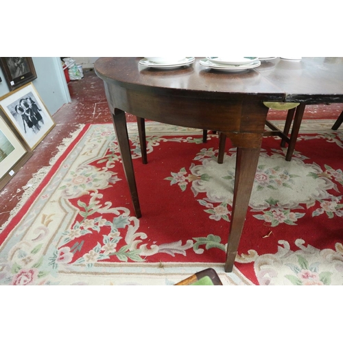 268 - Antique mahogany D End table - Approx size L: 266cm W: 114cm H: 70cm