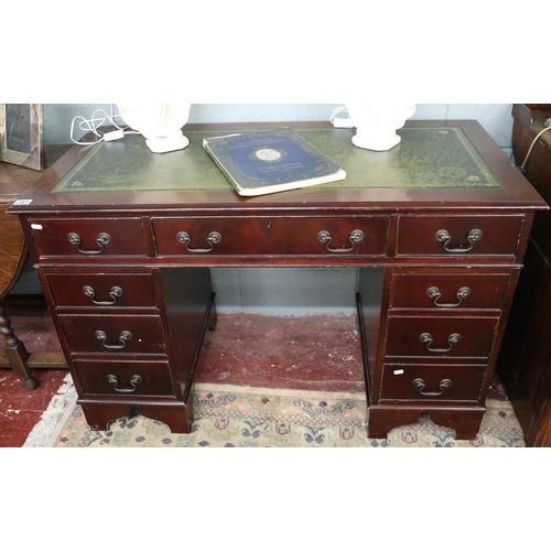 281 - Mahogany leather top pedestal desk