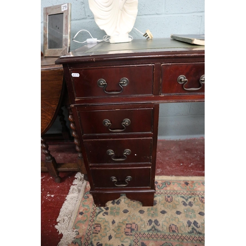 281 - Mahogany leather top pedestal desk