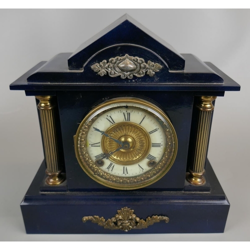 371 - American Ansonia cast iron enamel mantle clock