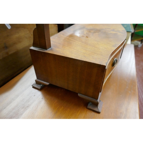 372 - Antique mahogany vanity mirror with drawers to base