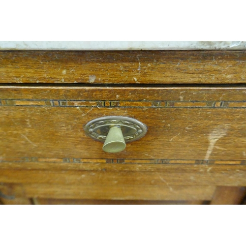 378 - Marble top inlaid washstand