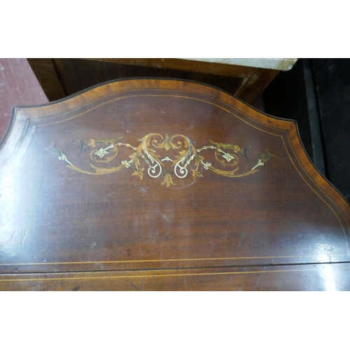 381 - Fine antique inlaid ladies writing desk with drop leaves