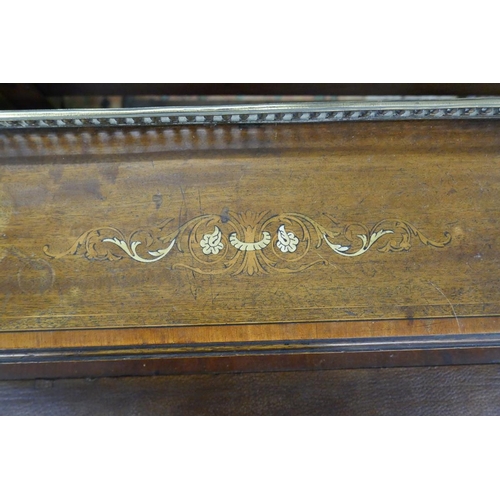 381 - Fine antique inlaid ladies writing desk with drop leaves