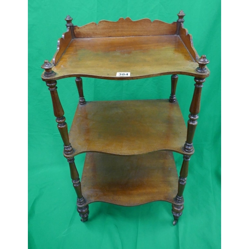 384 - Mahogany antique whatnot