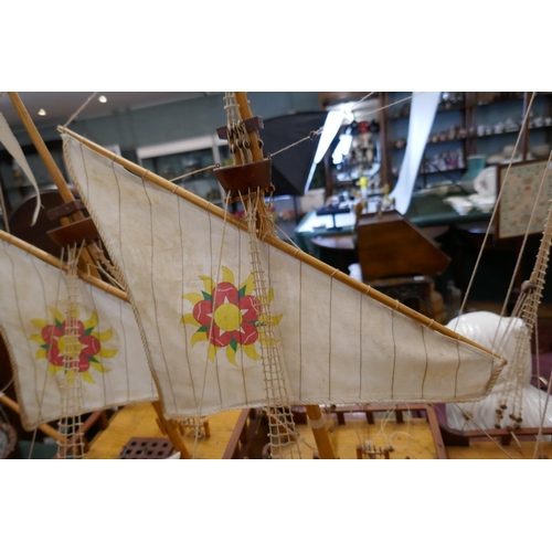 403 - Scratch built model galleon - The revenge - Richard Grenville's ship, 1591 - Built c1950 and restore... 