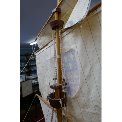 403 - Scratch built model galleon - The revenge - Richard Grenville's ship, 1591 - Built c1950 and restore... 