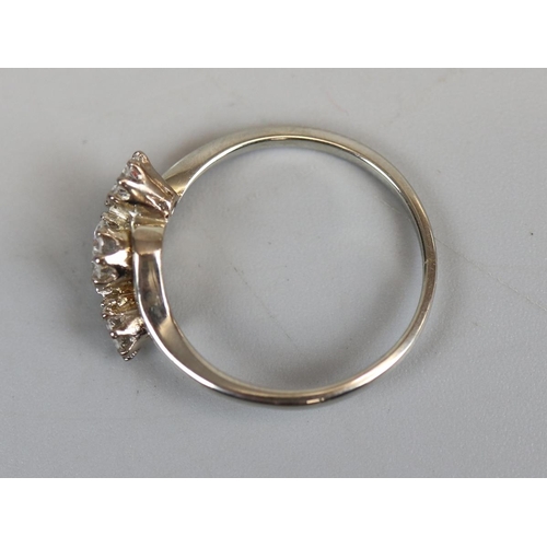 41 - Fine platinum 3 stone diamond ring (size N½)