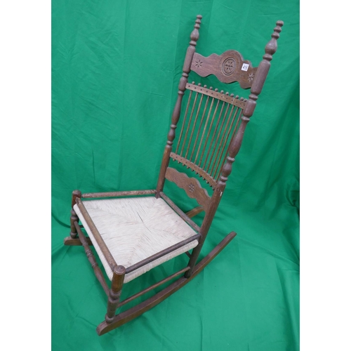 415 - Rush seated rocking chair