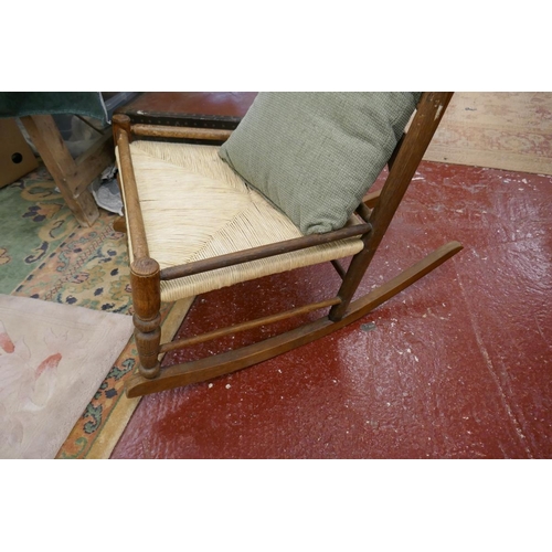 415 - Rush seated rocking chair