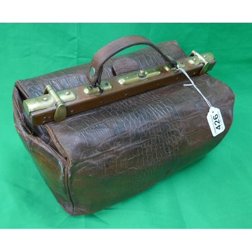 426 - Crocodile skin Gladstone bag