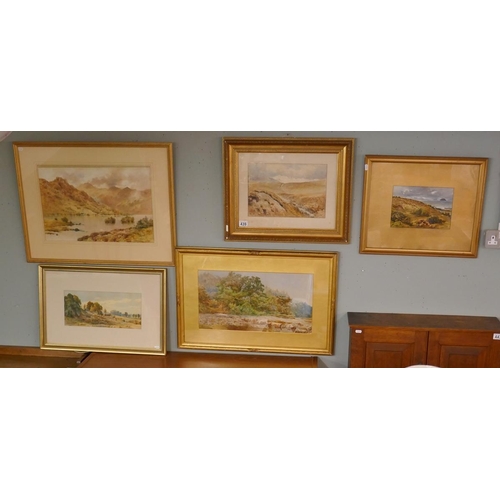 439 - Collection of 5 H Moxon Cook watercolours