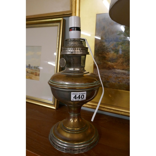 440 - Oriental table lamp together with Aladdin converted oil lamp