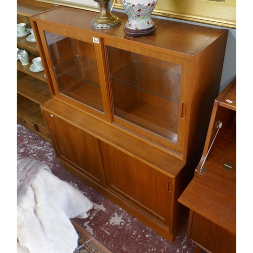 441 - Danish labelled 2 part cabinet - Approx size W: 108cm D: 42cm H: 117cm