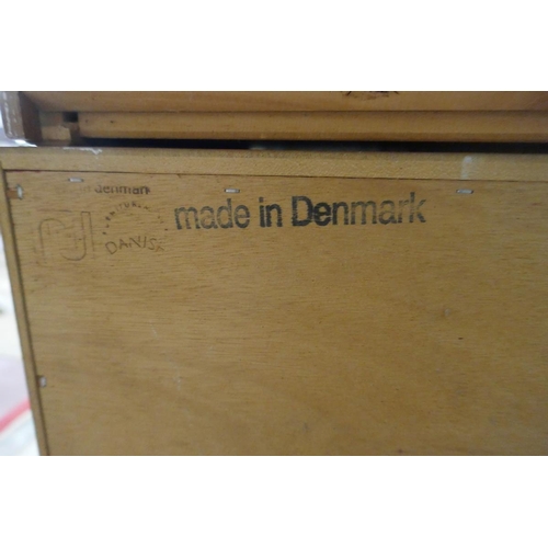 441 - Danish labelled 2 part cabinet - Approx size W: 108cm D: 42cm H: 117cm