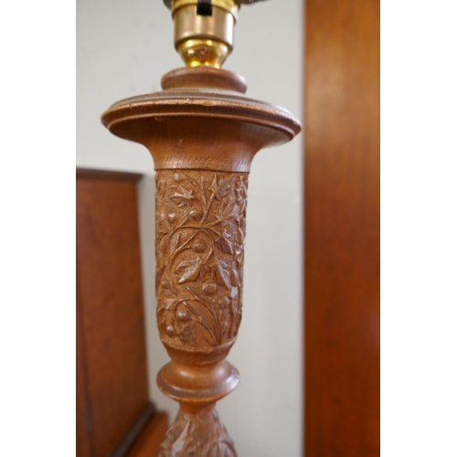 445 - Anglo-Indian carved standard lamp