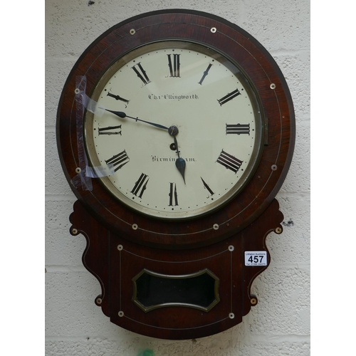 457 - Wall clock by Charles Ellingworth of Birmingham