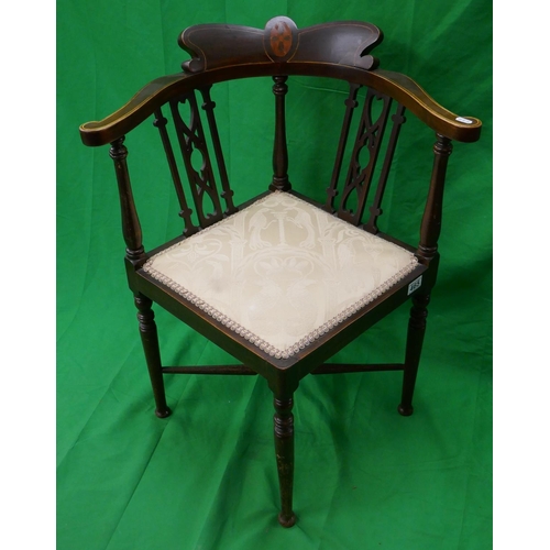 465 - Edwardian inlaid corner chair