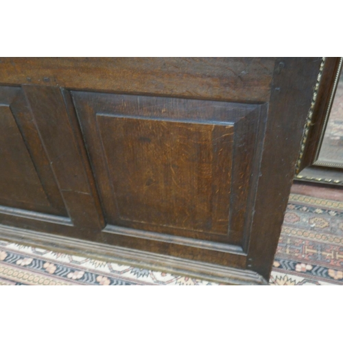 487 - Georgian oak coffer - Approx size W: 138cm D: 57cm H: 60cm