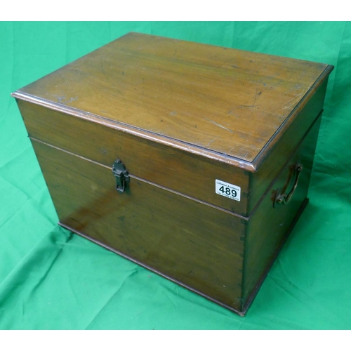 489 - Wooden filing chest