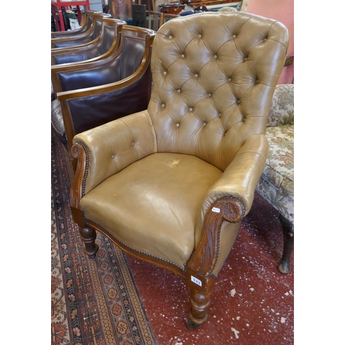 503 - Victorian tan leather armchair