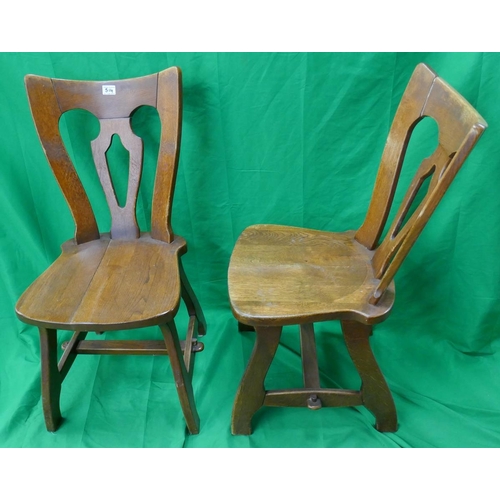 514 - Pair of Art & Crafts oak chairs