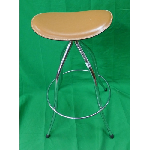 516 - Leather seated stool with Chrome base