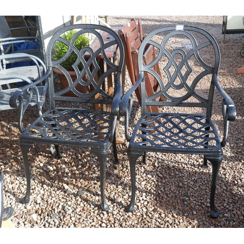 522 - Pair of metal garden chairs