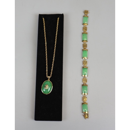 64 - Jadeite bracelet & necklace set