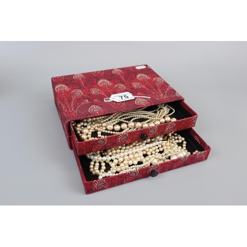 75 - Jewellery box & contents