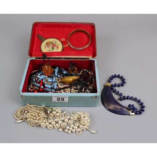 89 - Jewellery box & contents