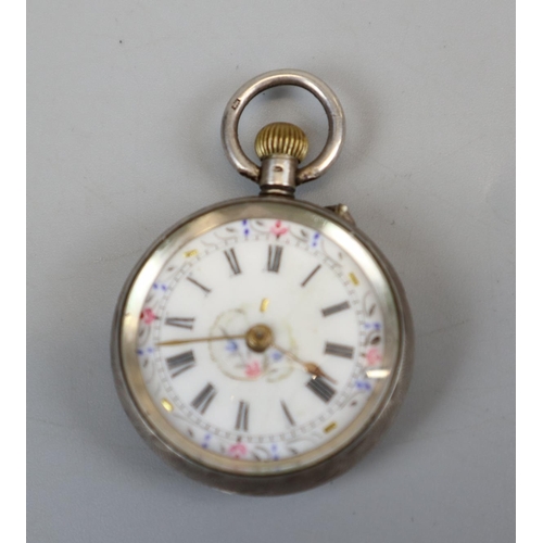 99 - 2 silver ladies pocket watches