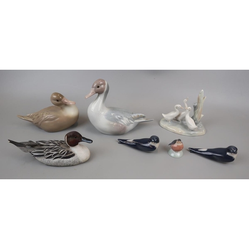 100 - Collection of bird figurines to include Lladro, Nao & Royal Copenhagen