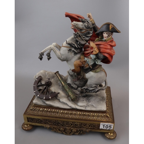 105 - Fine quality ceramic figurine on metal base - Napoleon