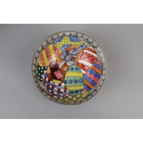 121 - Moorcroft ‘Eggs In A Basket’ - Designed by Julie-Anne Bowen - L/E 1 of only 4 - Approx. D: 16.5cm
