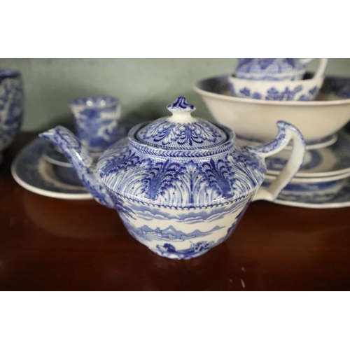 144 - Collection of blue & white china to include Cauldon