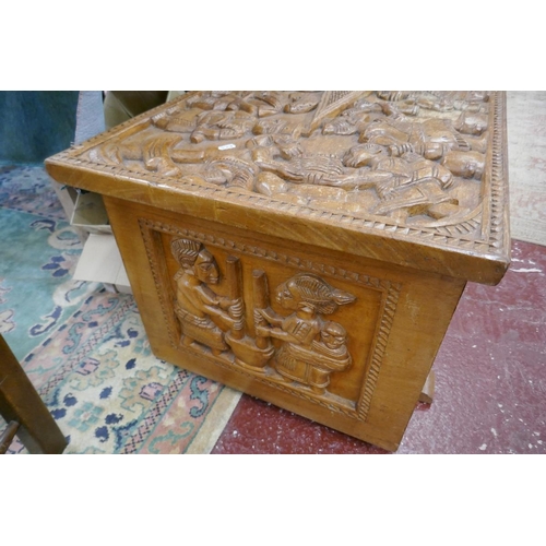 175 - African carved ottoman