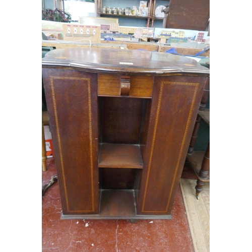 182 - Inlaid mahogany revolving library bookcase