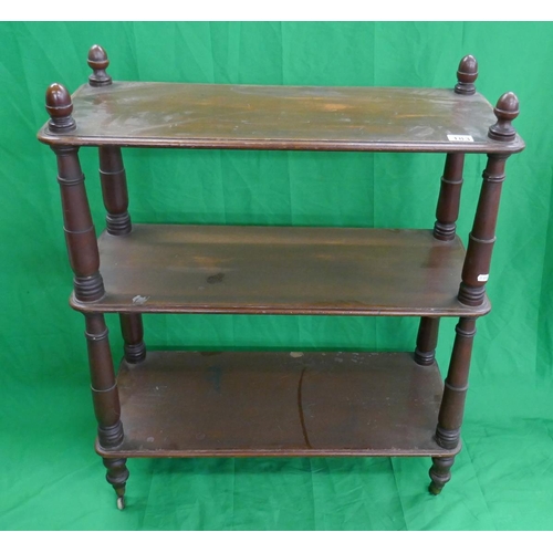 183 - 3 tier mahogany buffet stand on casters - Approx. W: 76cm D: 32cm H:83cm