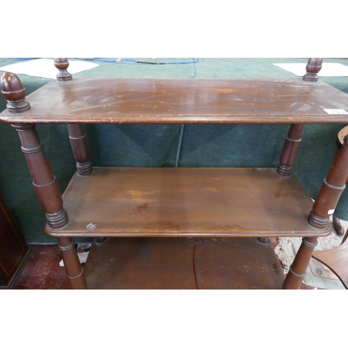 183 - 3 tier mahogany buffet stand on casters - Approx. W: 76cm D: 32cm H:83cm