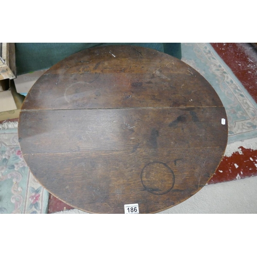 186 - Oak tilt top tripod table