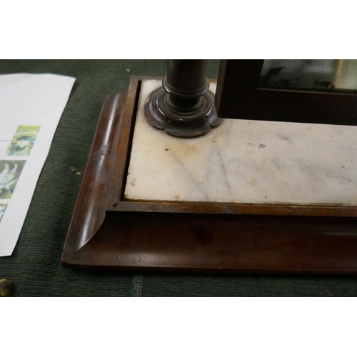189 - Antique mahogany vanity mirror on marble base
