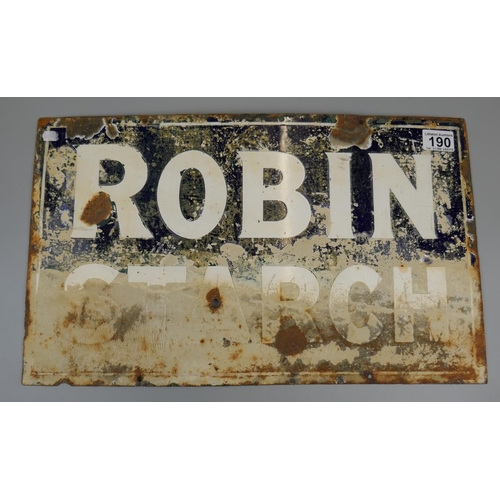 190 - Enamel sign - Robin starch