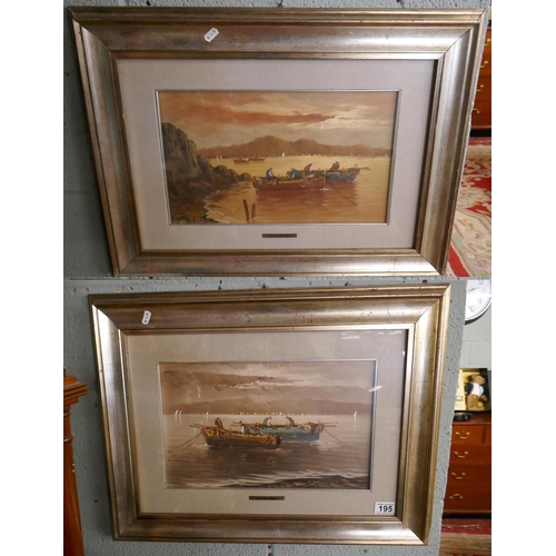 195 - Pair of oils - B.Anastasi - Approx. IS: 41cm x 25cm