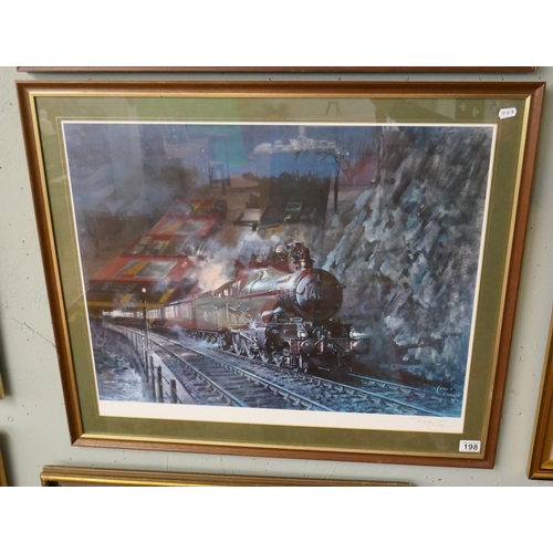 198 - Blind stamped & signed print by Terrence Cuneo