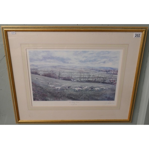 202 - Signed L/E hunting print - The Heythrop Hounds