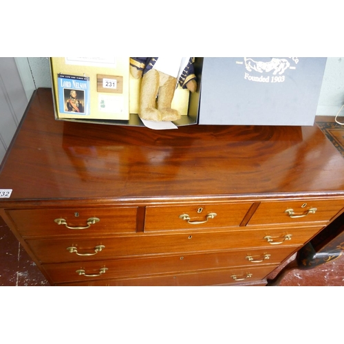 232 - Antique mahogany chest of drawers - Approx. W: 111cm D: 53cm H:94cm