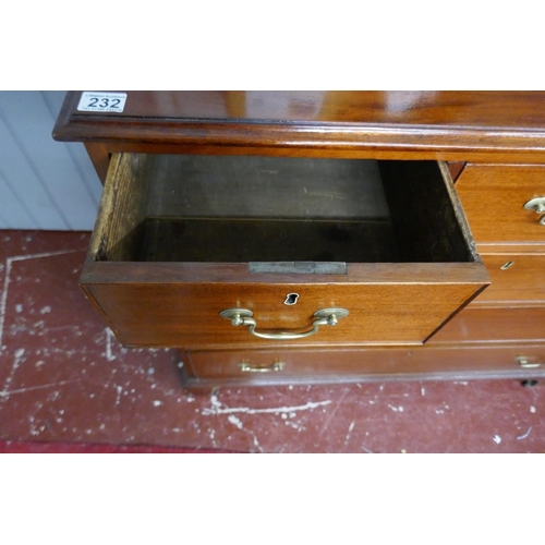 232 - Antique mahogany chest of drawers - Approx. W: 111cm D: 53cm H:94cm